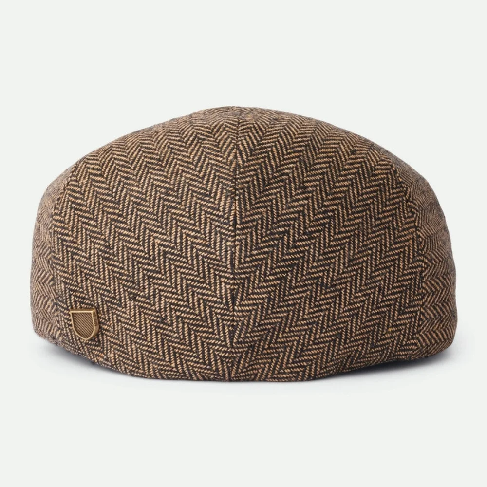 Brixton Hooligan Men Snap Cap Herringbone Newsboy Brown/Khaki (Medium)  Driver - Picture 2 of 4
